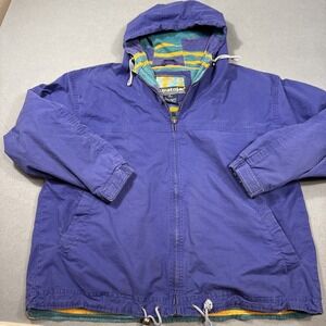 Vintage Stratojac‎ Jacket BLUE Mens XL Hidden Hoodie COAT Jacket